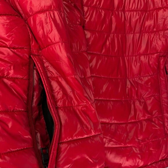 NAUTICA Mens Quilted Puffer Jacket Water Wind Resistant Red Fleece Lined XL Coat - Picture 5 of 14